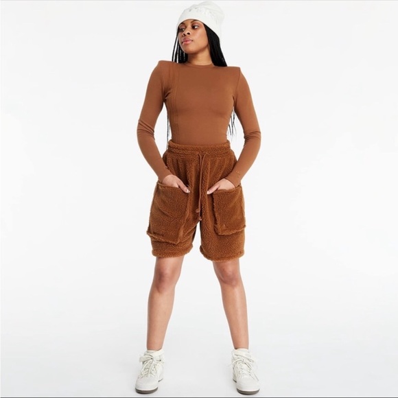 IVY PARK Pants - adidas x IVY PARK Cargo Teddy Camel Brown Shorts